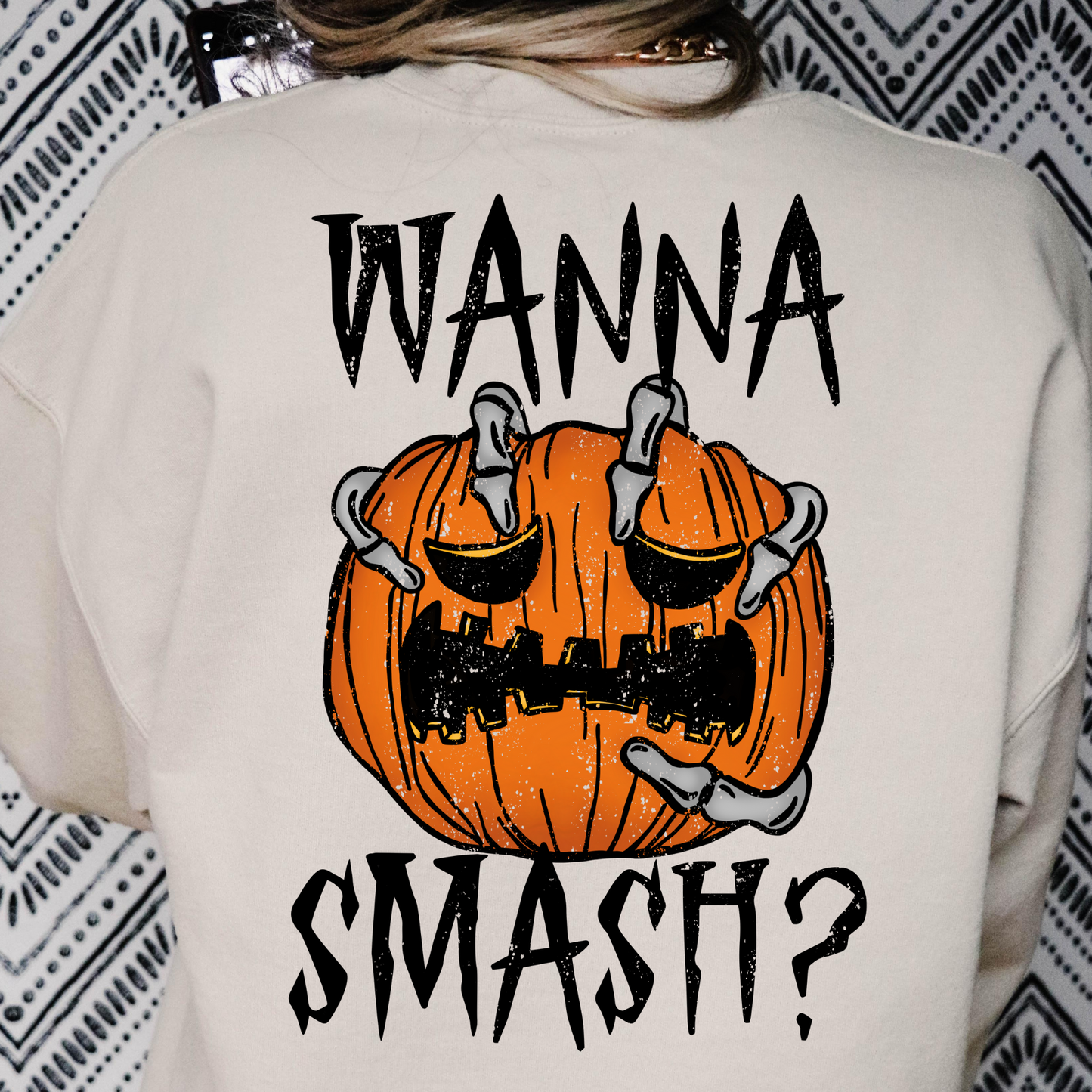 Wanna Smash Pumpkin Full Color DTF Transfer