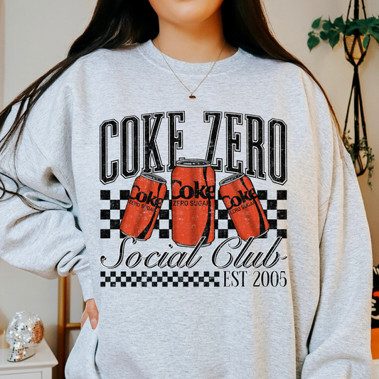 Coke Zero Social Club Full Color DTF Transfer