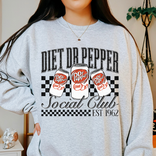 Diet Dr Pepper Social Club Full Color DTF Transfer