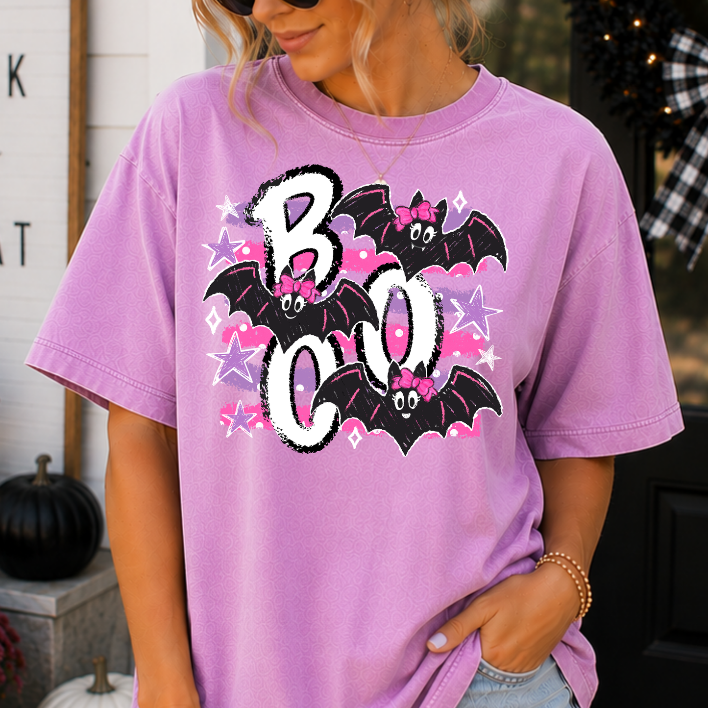 Boo w/Bats Full Color DTF Transfer