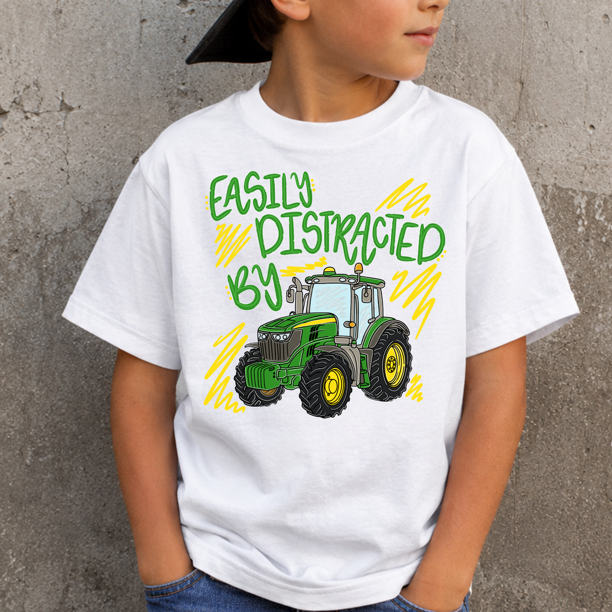 Easily Distracted By Tractors Full Color DTF Transfer
