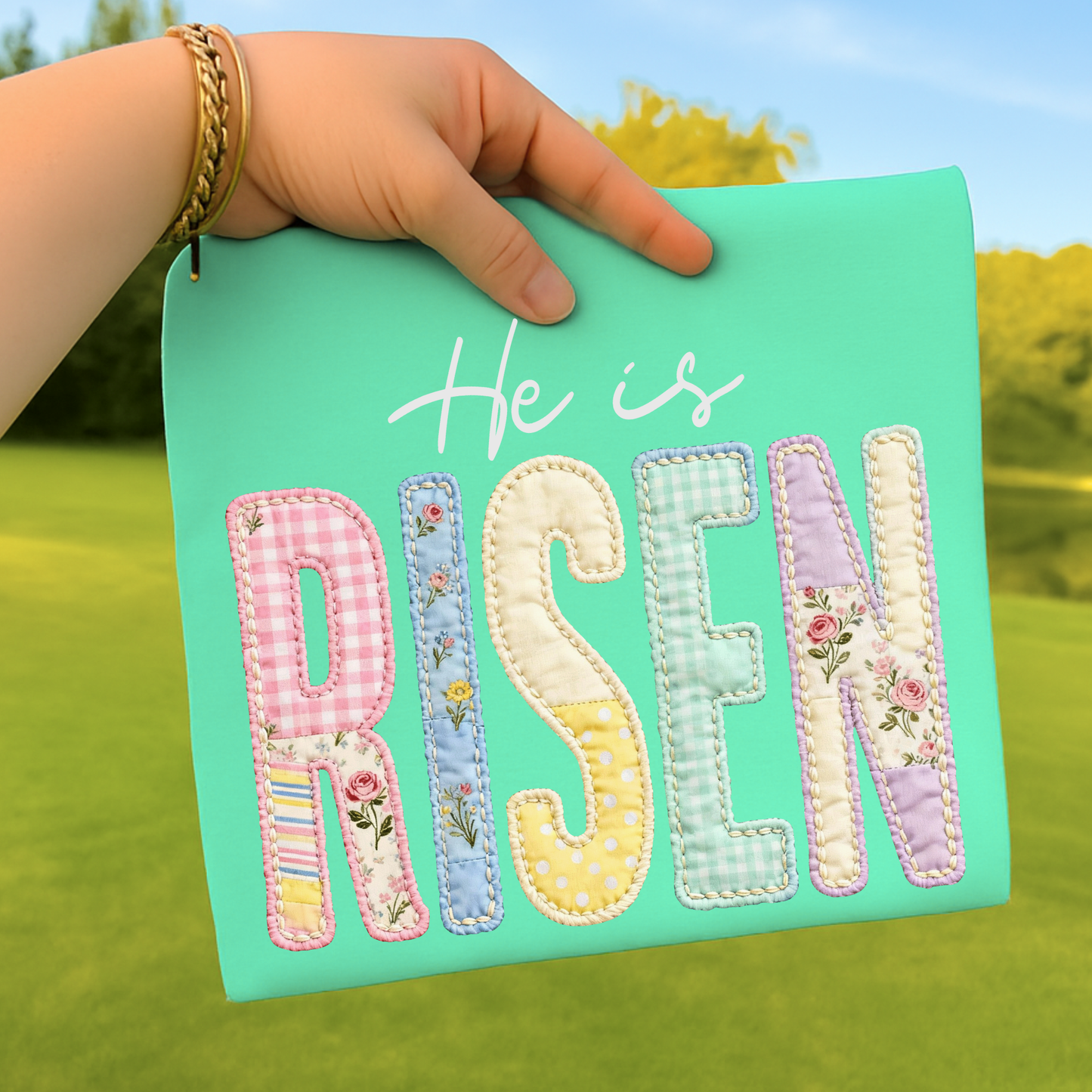 He Is Risen (Patchwork) Full Color DTF Transfer