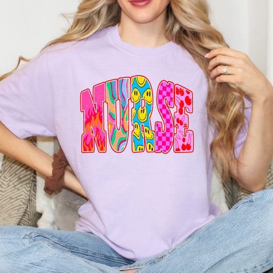 Nurse (Retro/Groovy) Full Color DTF Transfer