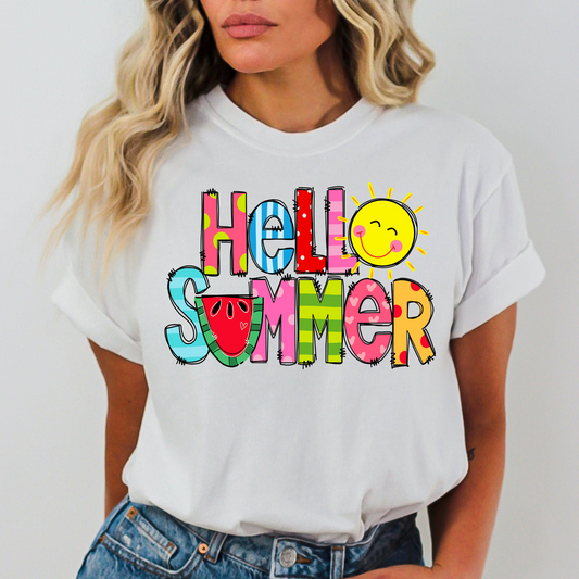 Hello Summer Full Color DTF Transfer