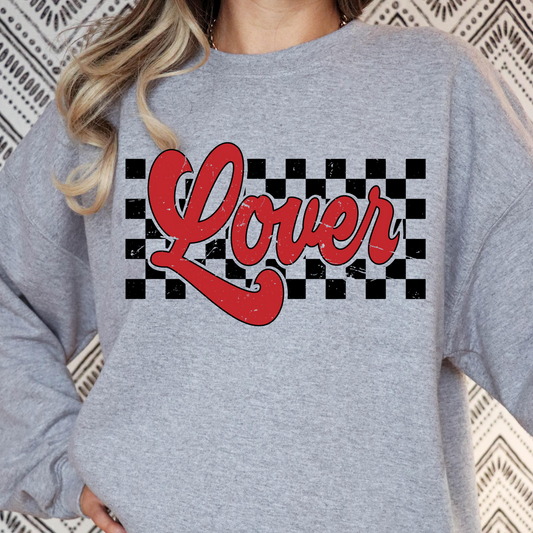 Lover (Checkered Background) Full Color DTF Transfer