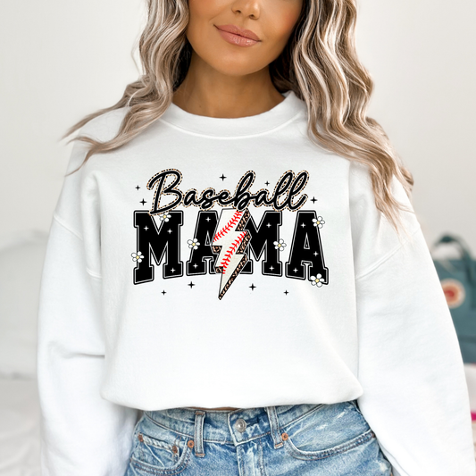 Baseball Mama (Baseball Lightening Bolt) Full Color DTF Transfer