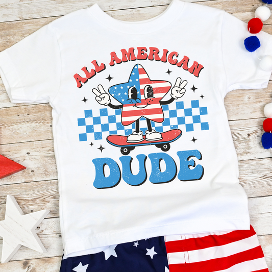 All American Dude (Star on Skateboard) Full Color DTF Transfer