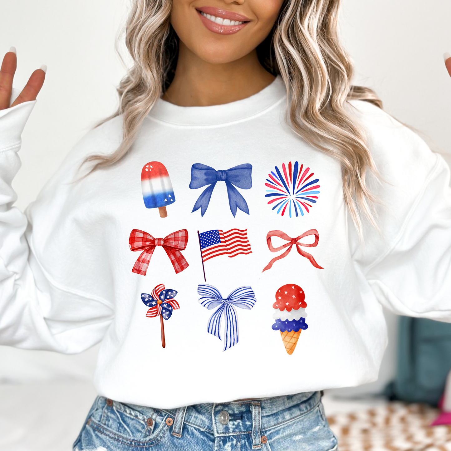 4th of July Icons Coquette Full Color DTF Transfer