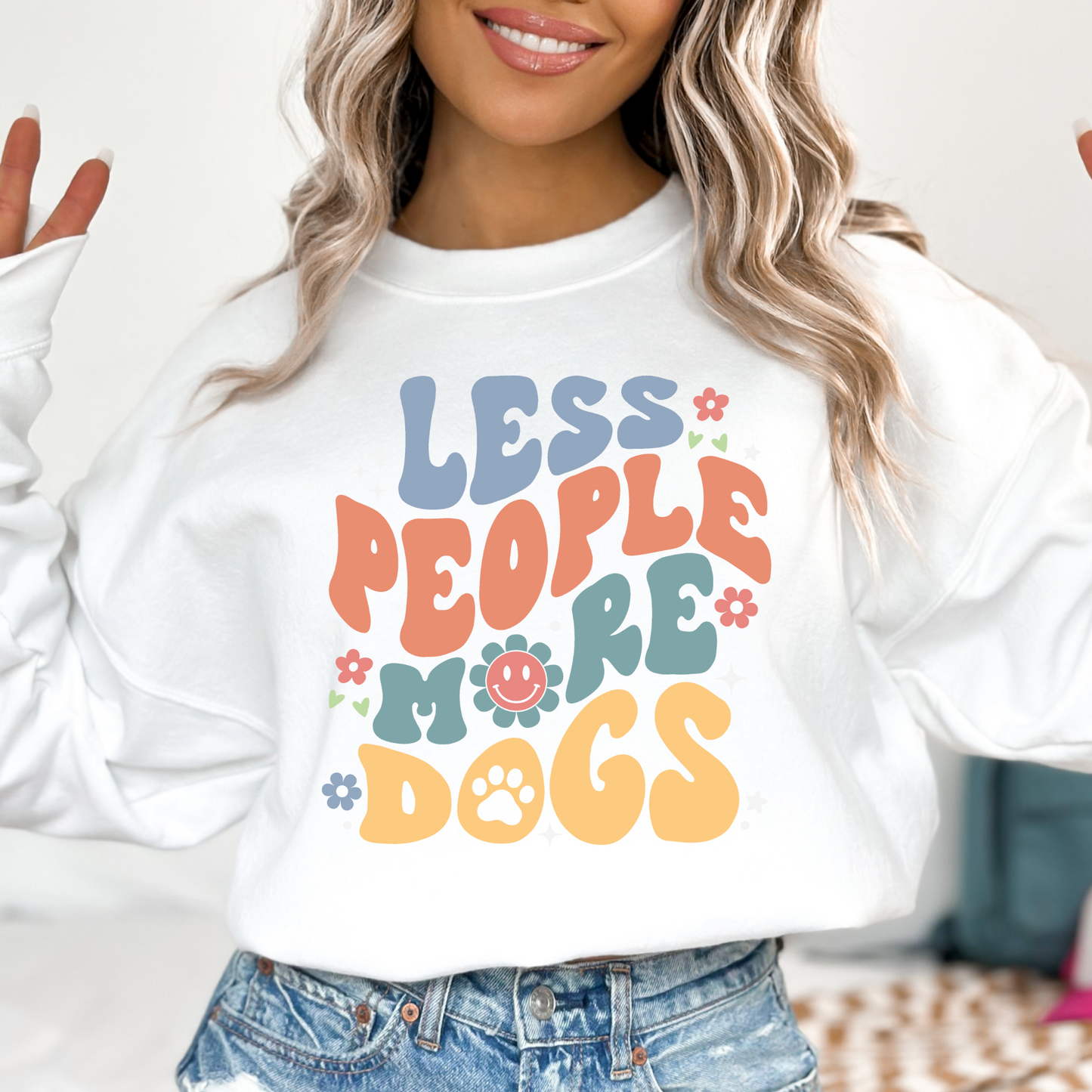 Less People More Dogs Full Color DTF Transfer