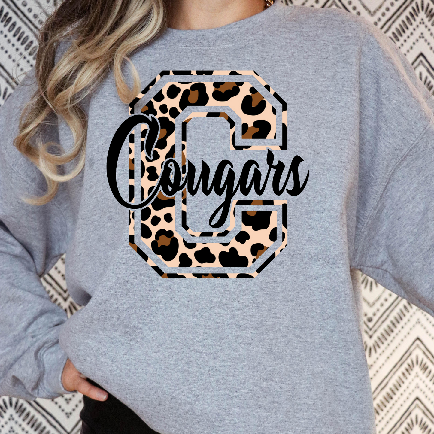 Cougars Leopard Letter Full Color DTF Transfers