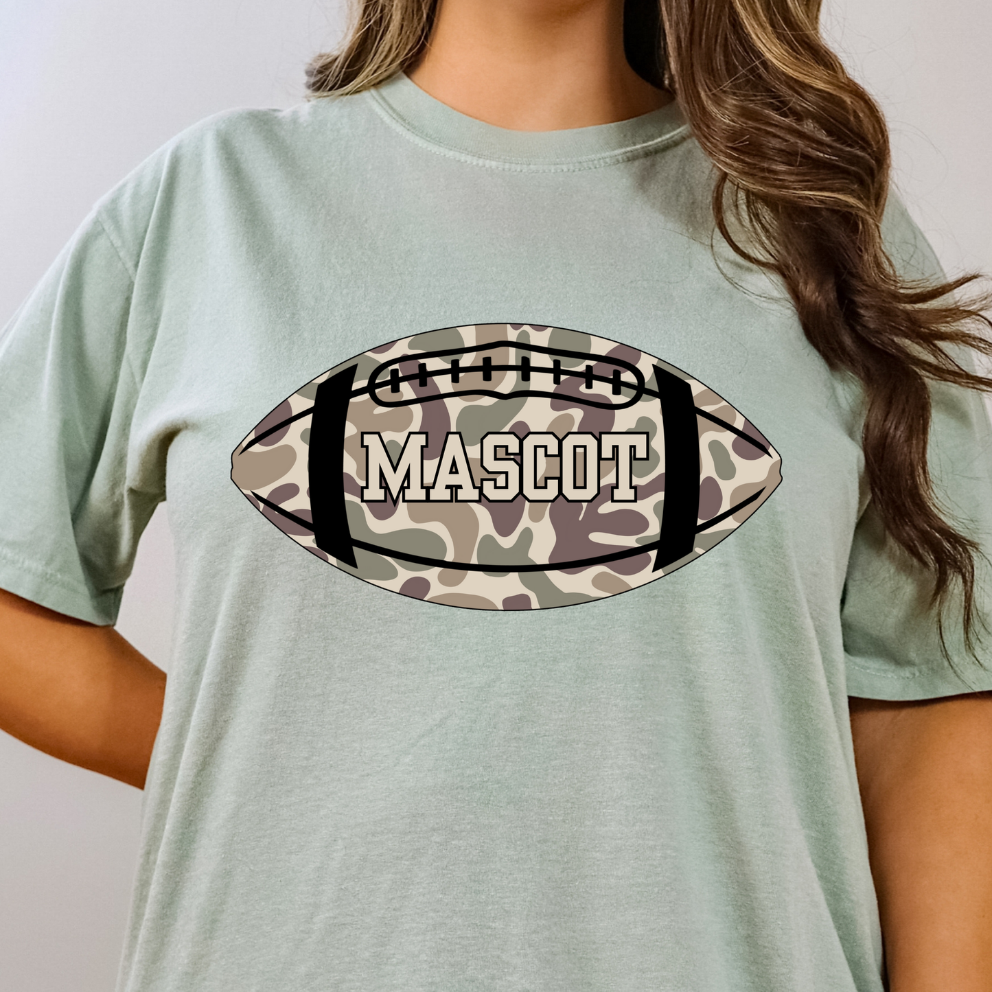 Custom Mascot Camo Football Full Color DTF Transfer