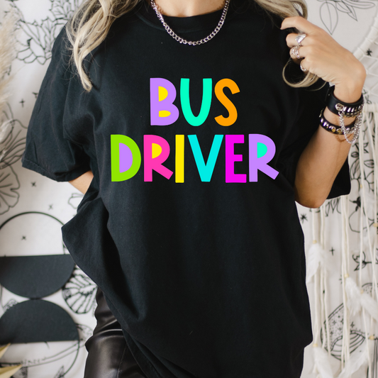 Bus Driver Neon Alpha Full Color DTF Transfer