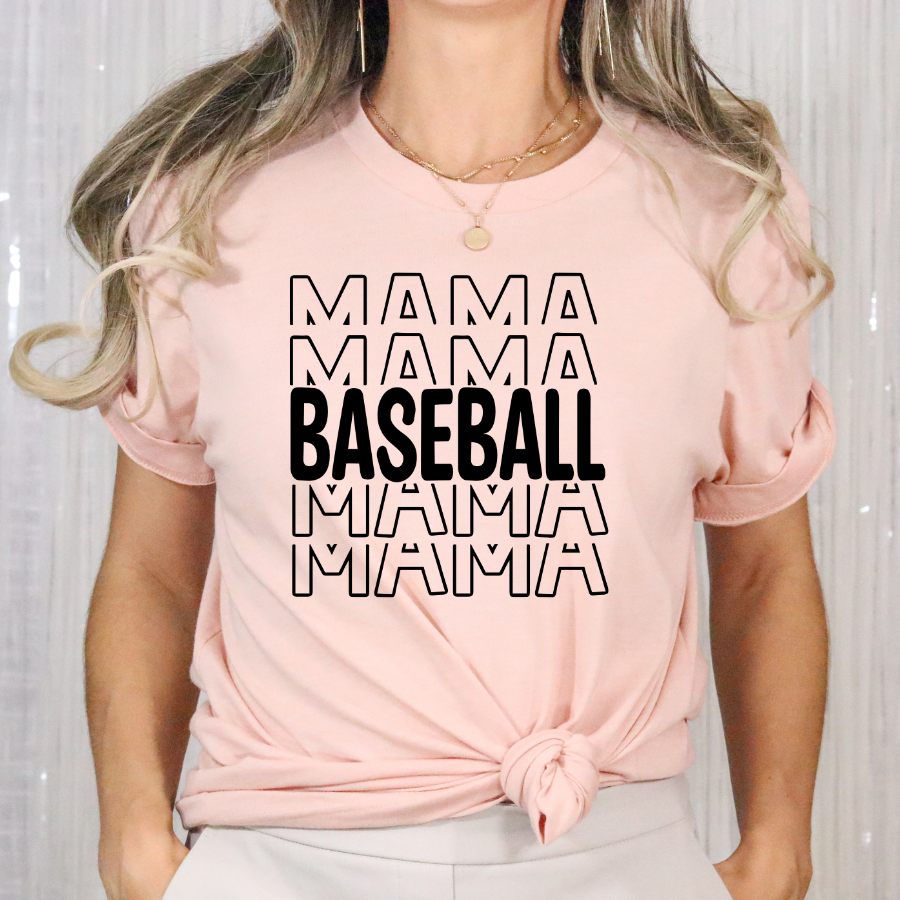 Baseball Mama Repeat Full Color DTF Transfer