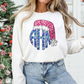 Santa Hat Monogram (Faux Sequin Glitter) Full Color DTF Transfer