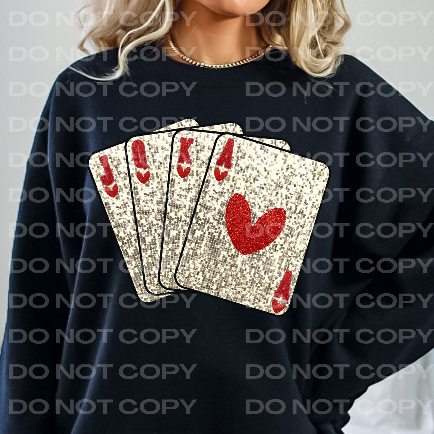 Deck of Cards (Faux Sequin) Full Color DTF Transfer