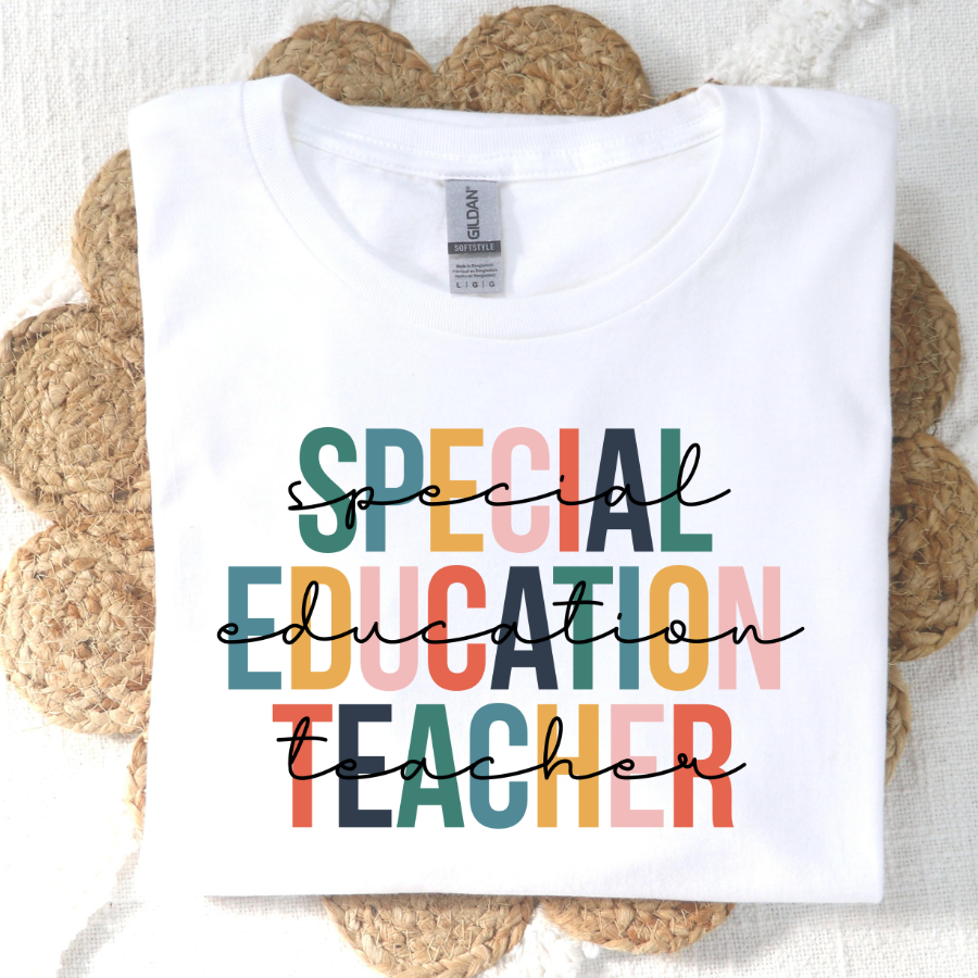 Special Education Teacher (multi color) Full Color DTF Transfers