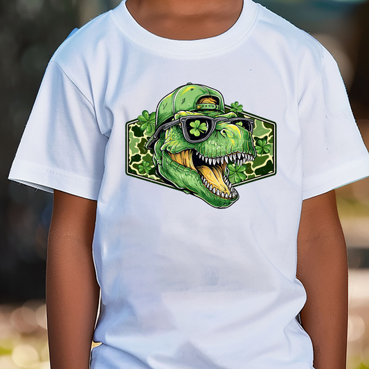 St. Patrick Dinosaur Full Color DTF Transfer
