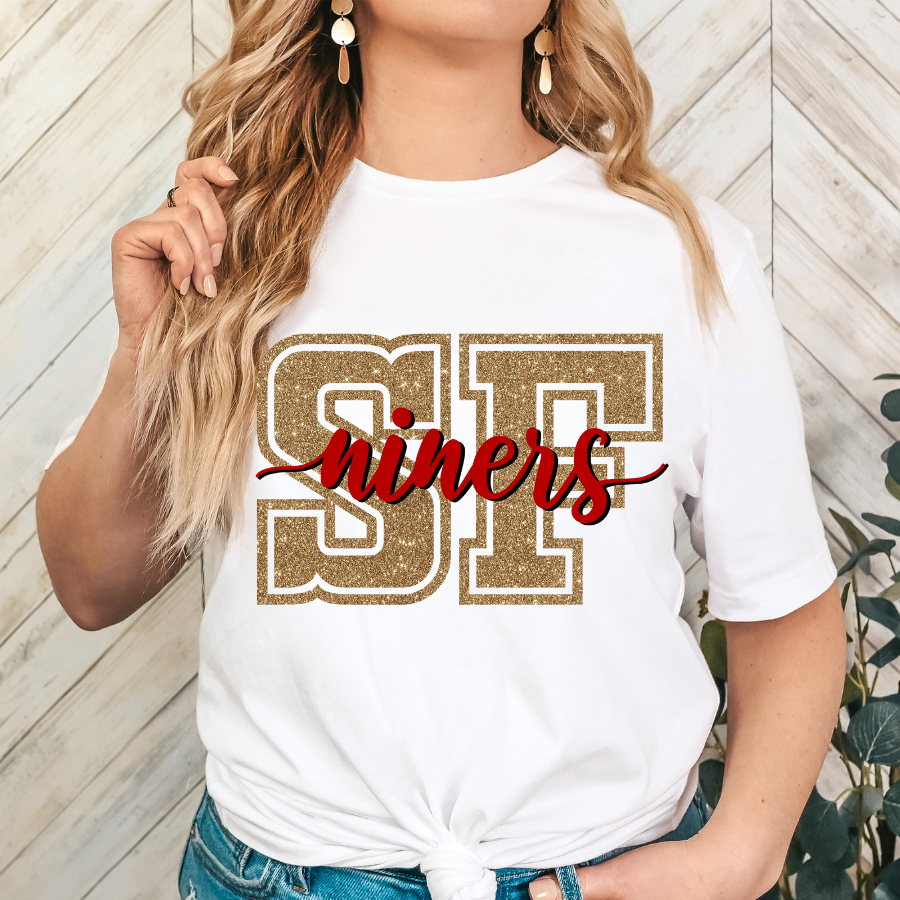 Glitter SF Niners San Francisco Football Full Color DTF Transfer