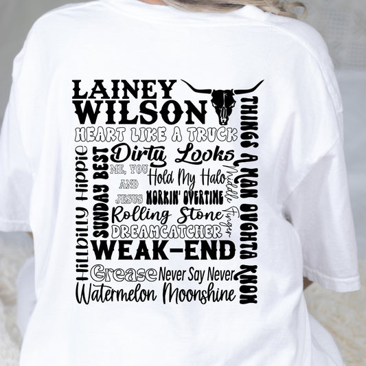 Lainey Wilson Song Print Full Color DTF Transfer