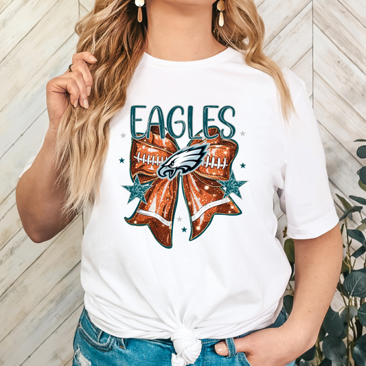 Eagles Football Bow Full Color DTF Transfer