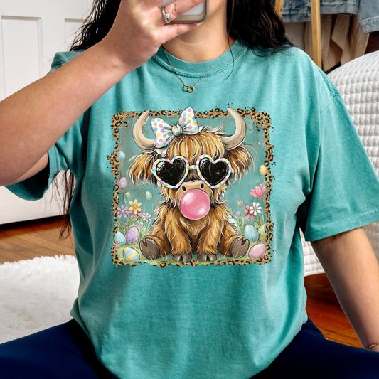 Easter Bubblegum Cow (Heifer) Full Color DTF Transfer