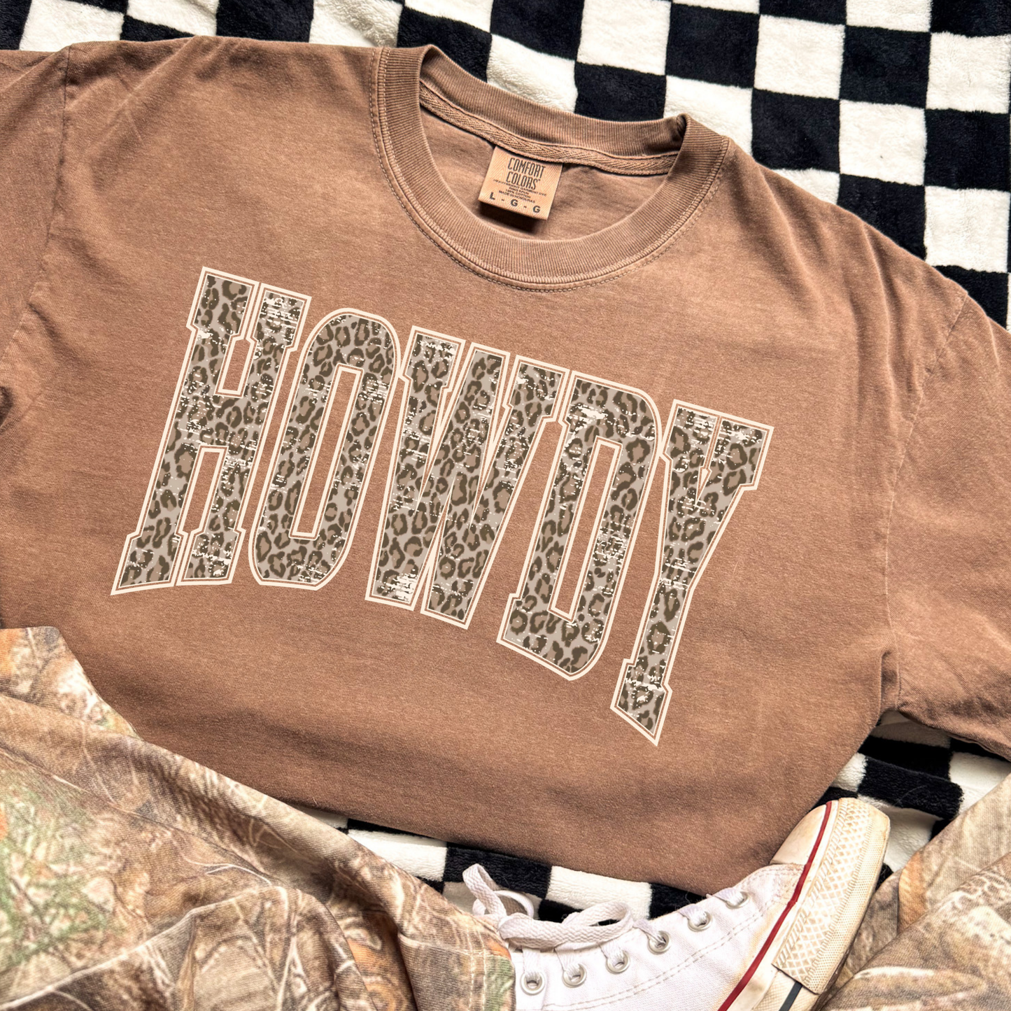 Leopard Distressed Howdy Full Color DTF Transfer