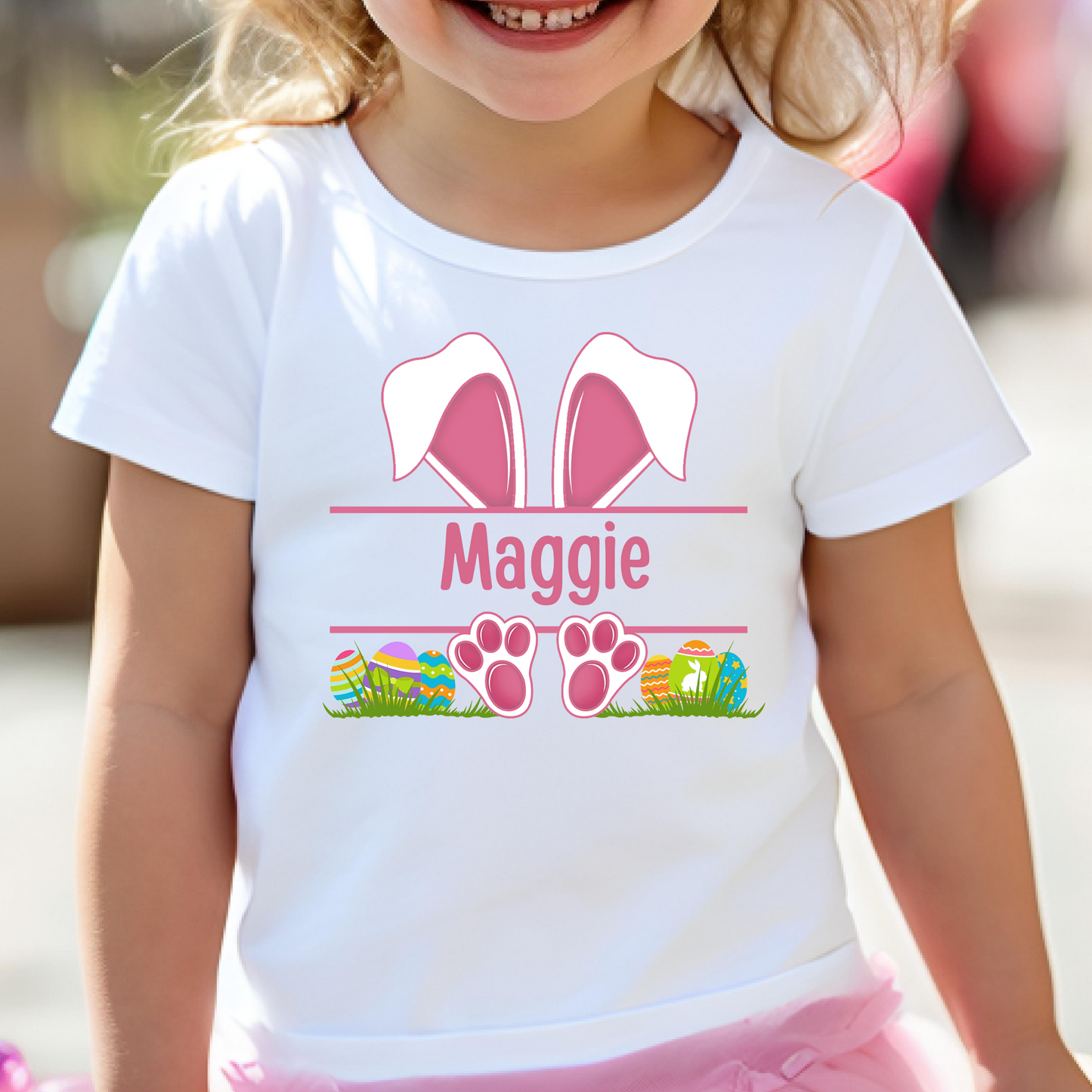 Personalized Bunny Ears & Feet (Boy & Girl Option) Full Color DTF Transfer