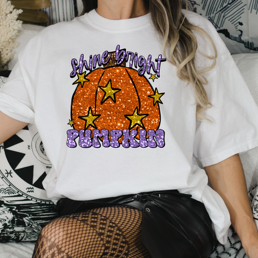 Shine Bright Pumpkin Full Color DTF Transfer