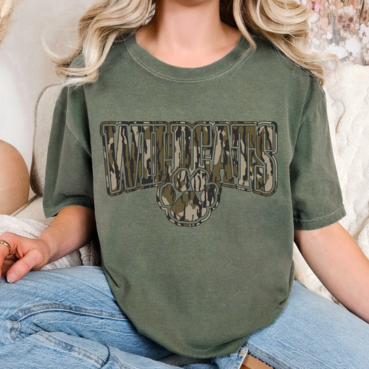 Camo Wildcats Full Color DTF Transfer