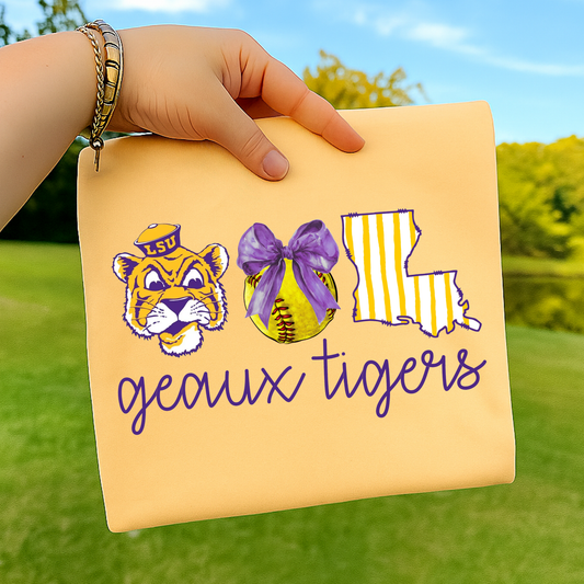 Geaux Tigers Softball Full Color DTF Transfer