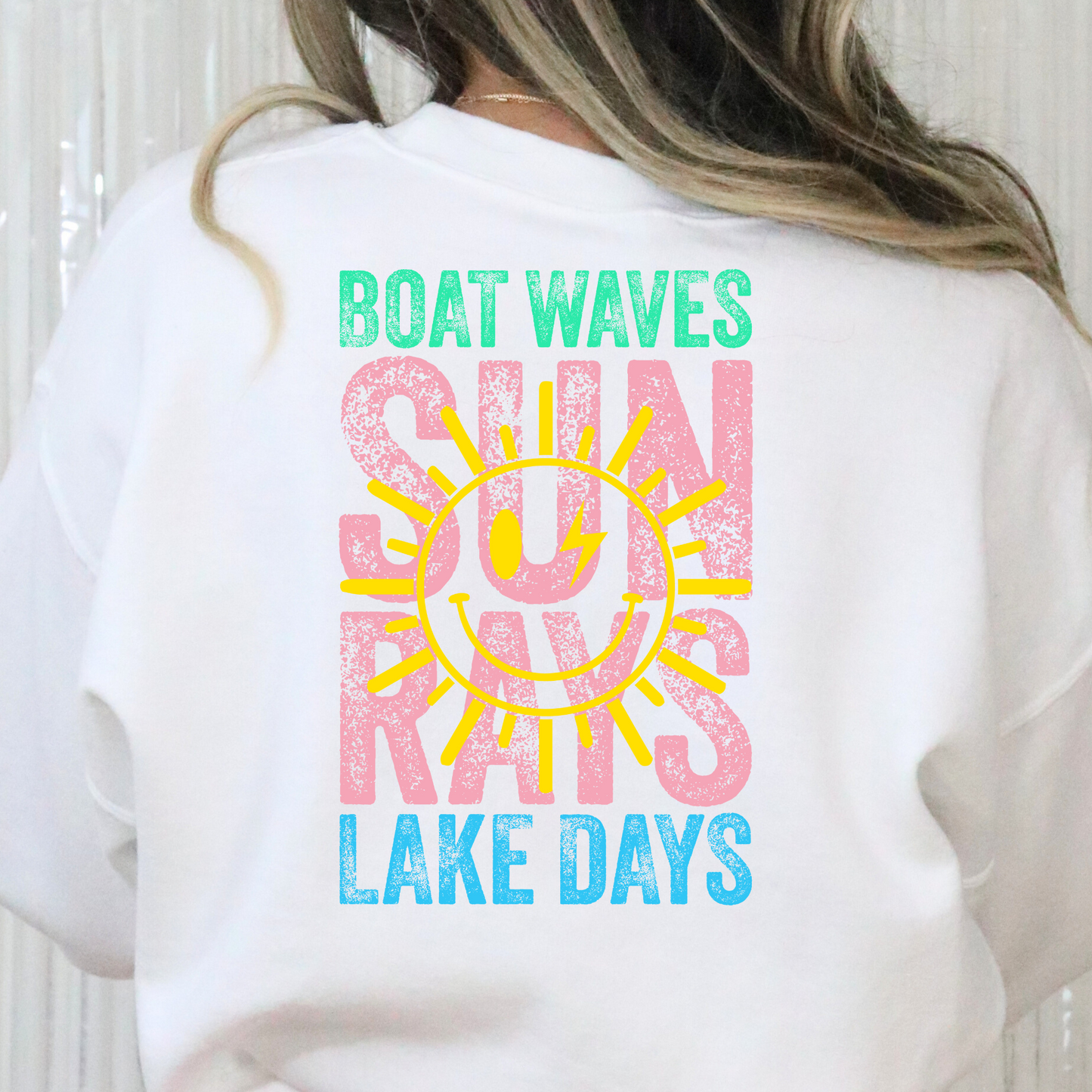 Boat Waves Sun Rays Lake Days Full Color DTF Transfer