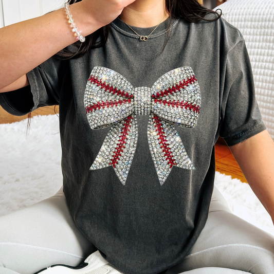Rhinestone Baseball Full Color DTF Transfer