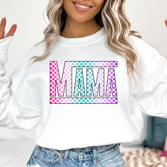 Mama Checkered (Multi Color Blend) Full Color DTF Transfer