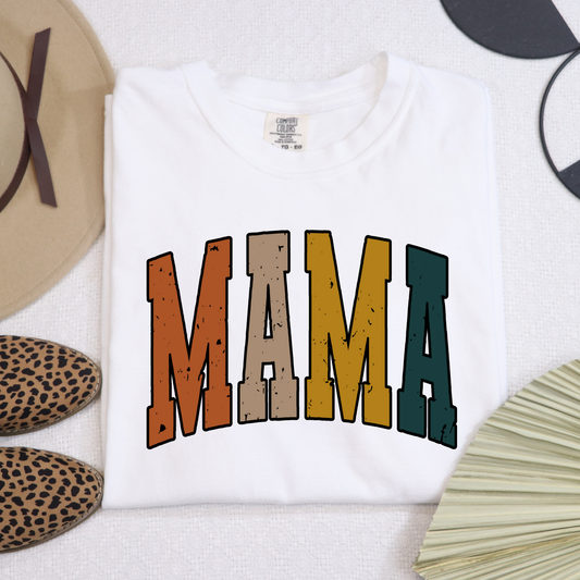Multi Color Distressed Mama Full Color DTF Transfer