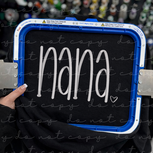 Nana (Hand Lettered) Embroidered Sweatshirt/T-Shirt