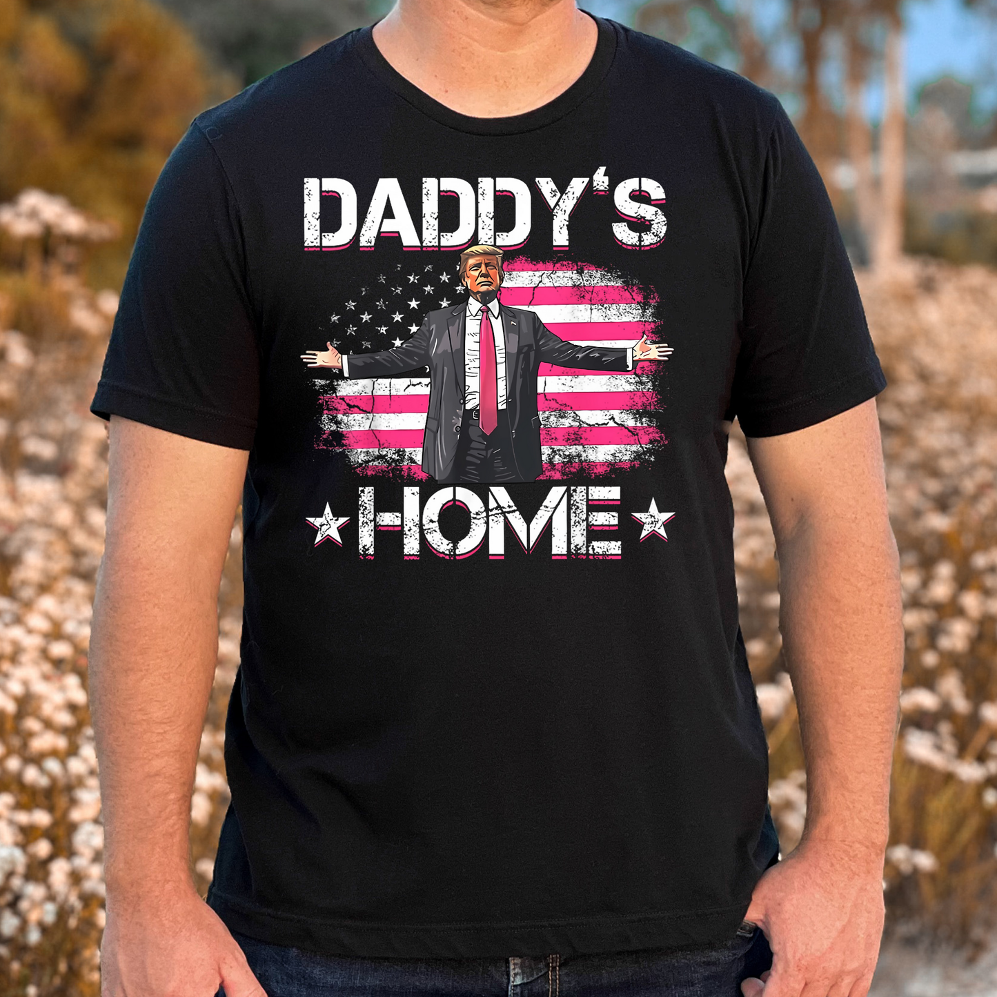 Daddy's Home Pink/White Flag (Trump) Full Color DTF Transfer