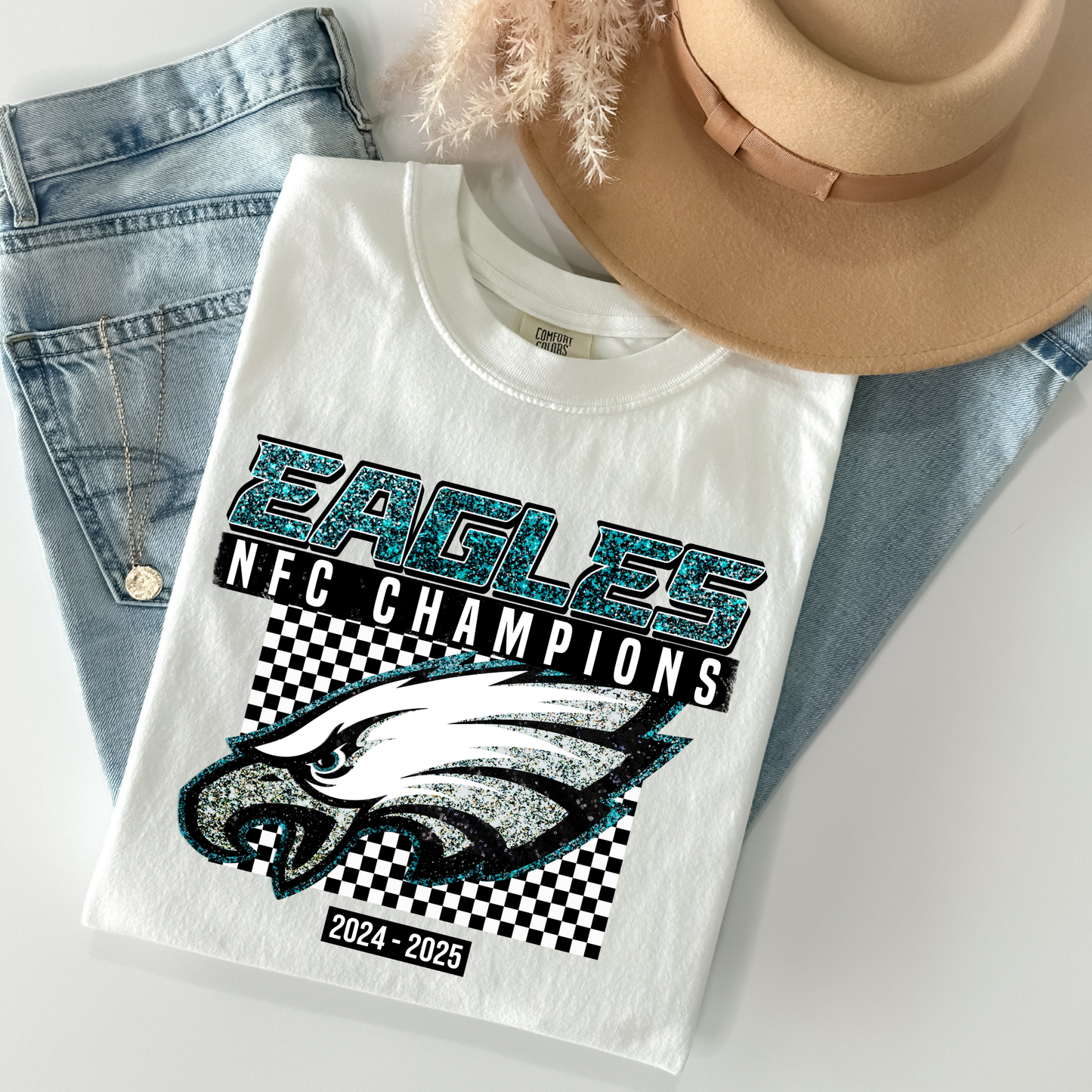 Eagles (Faux Glitter) NFC Champions 2024-2025 Full Color DTF Transfer