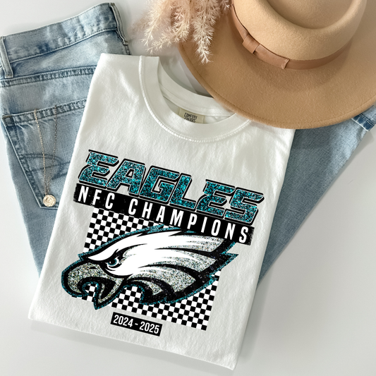 Eagles (Faux Glitter) NFC Champions 2024-2025 Full Color DTF Transfer