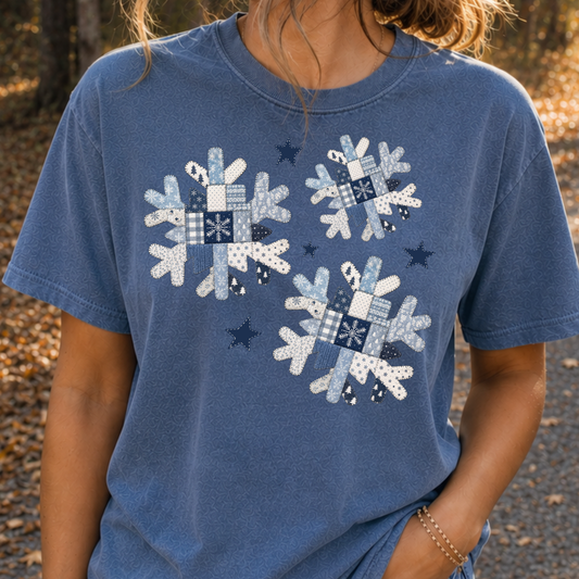 Quilt Snowflakes Full Color DTF Transfer