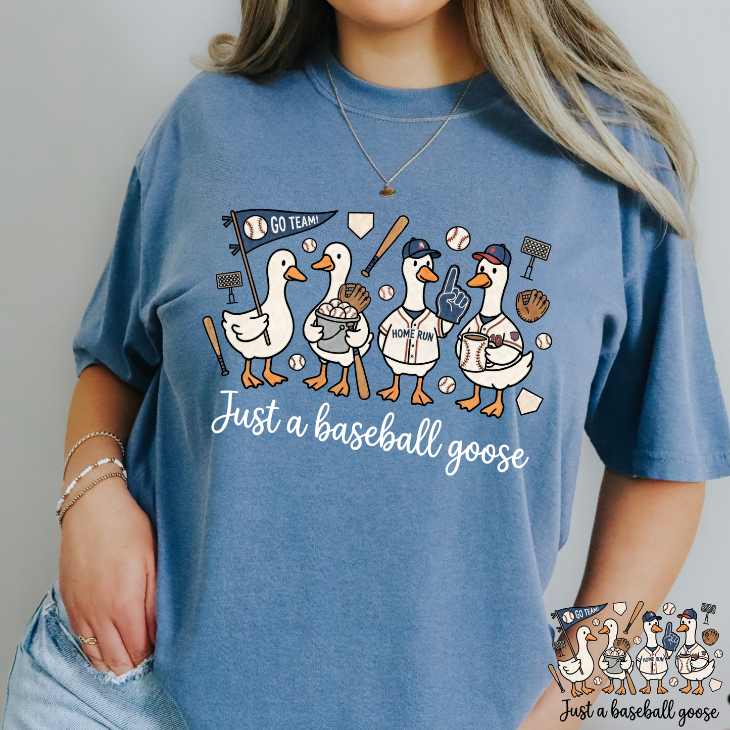 Just a Baseball Goose Full Color DTF Transfer