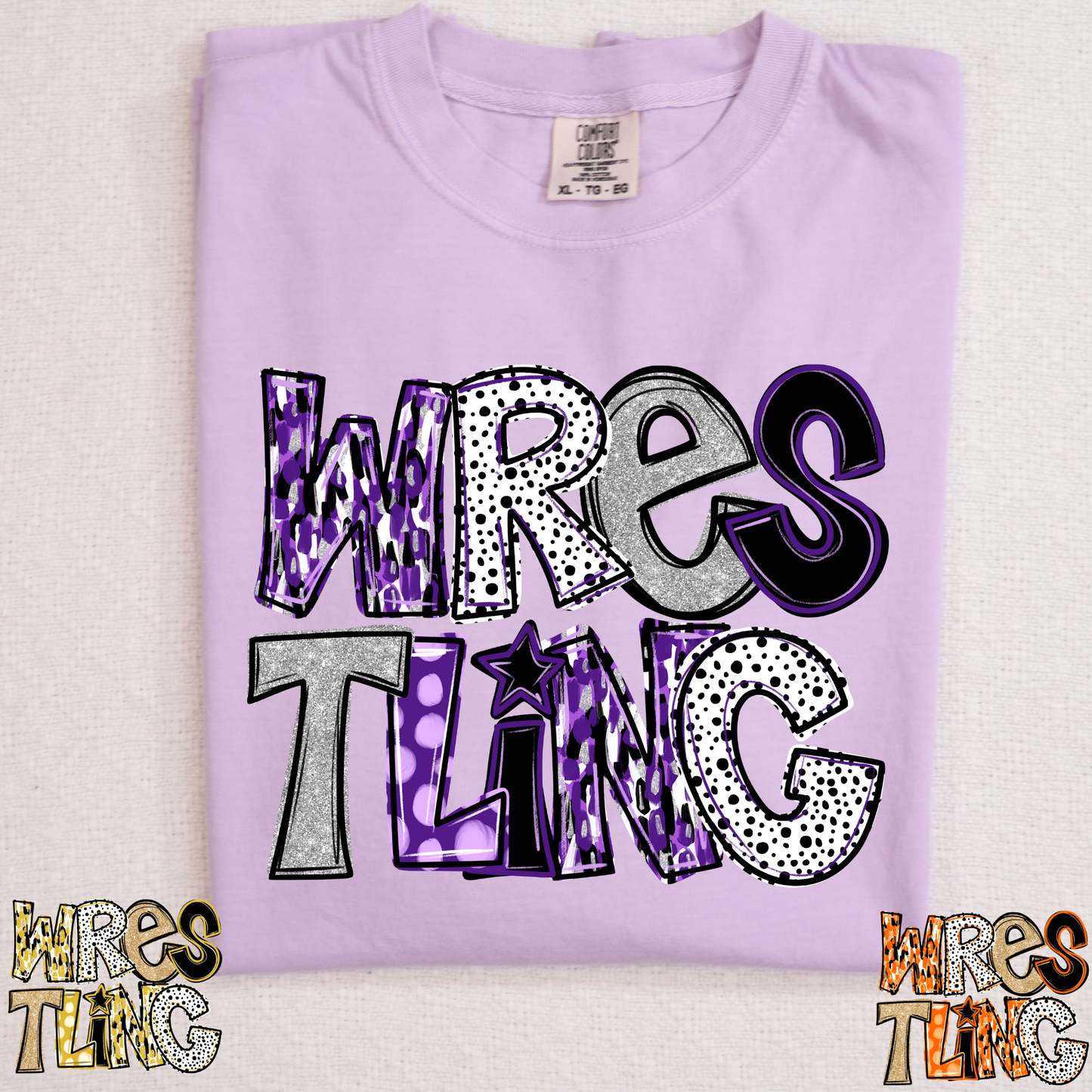 Wrestling Stacked (Multi Color Options) Full Color DTF Transfer