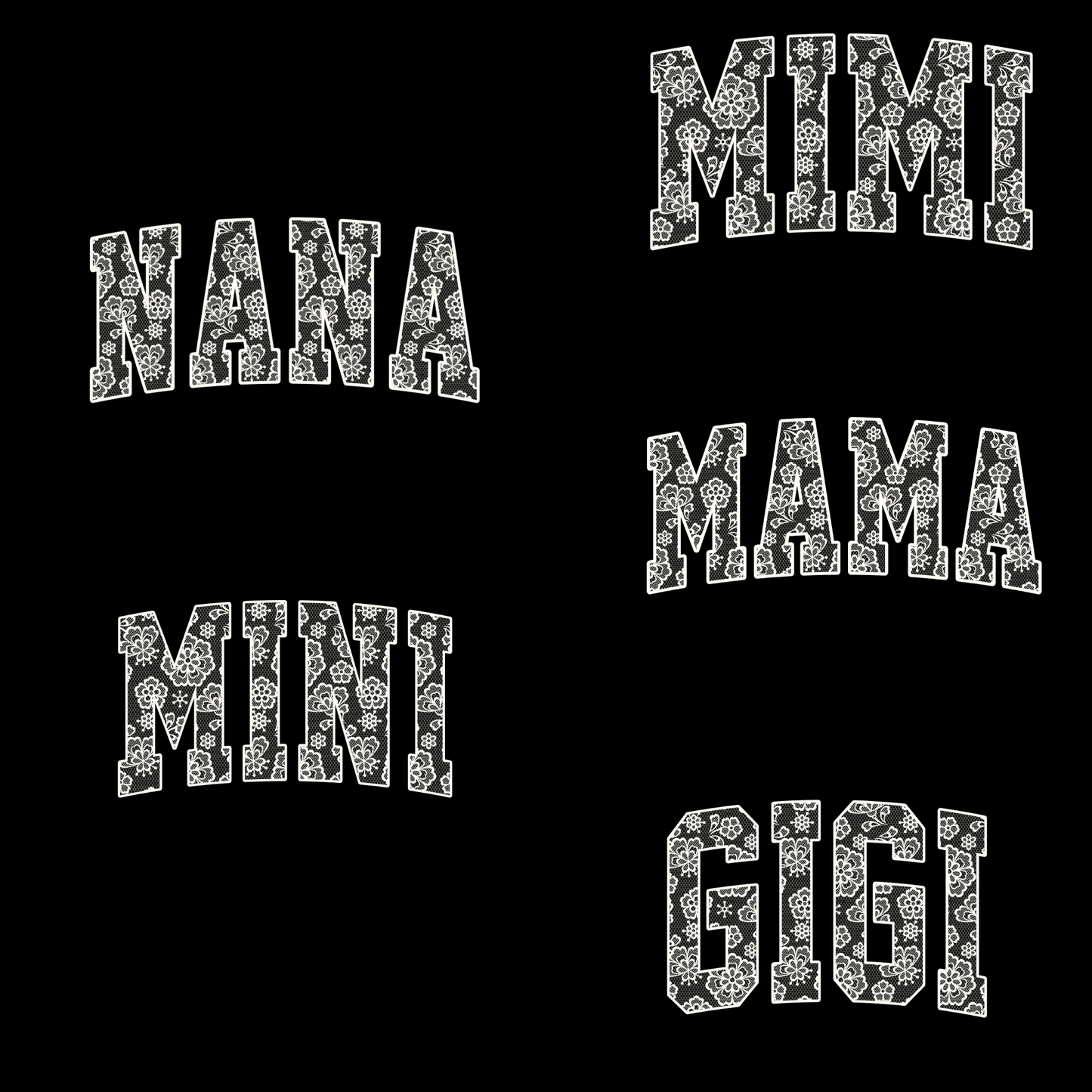 Mama (Faux Lace - MULTI OPTIONS) Full Color DTF Transfer