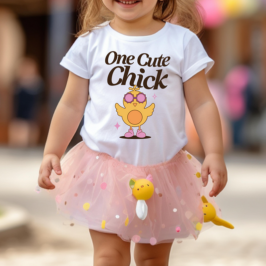 One Cute Chick Full Color DTF Transfer