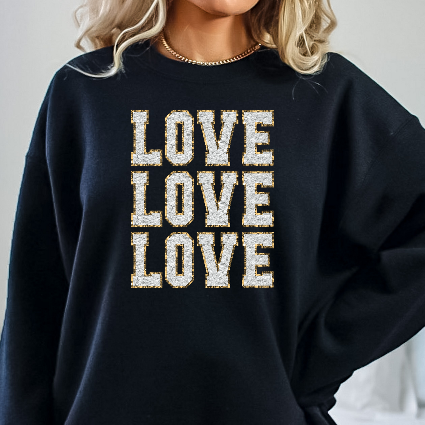 Love Love Love (Faux Chenille) Full Color DTF Transfer