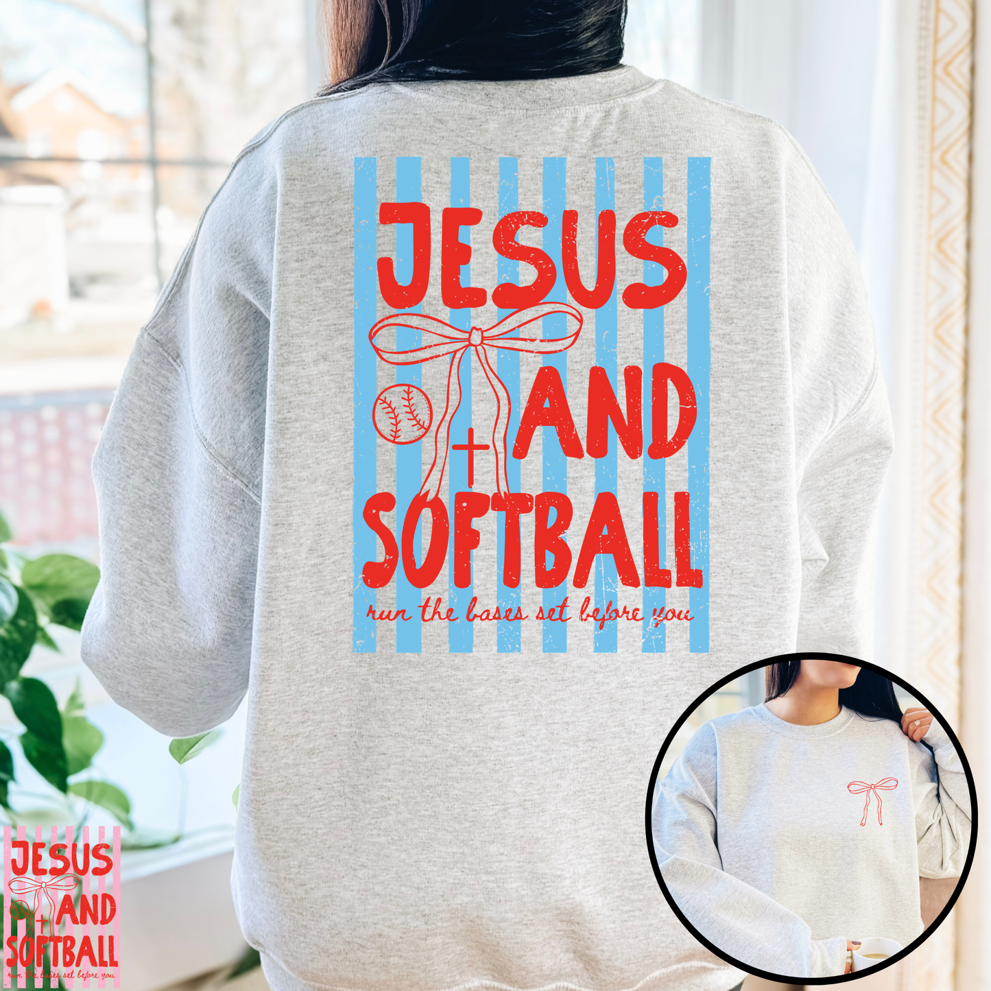 Jesus and Softball Full Color DTF Transfer
