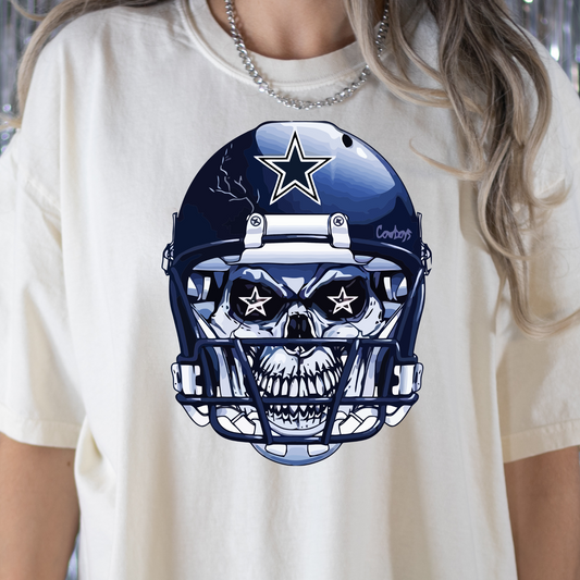 Cowboys Helmet Skull Full Color DTF Transfer