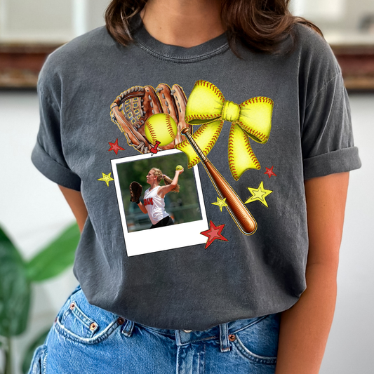 Personalized Softball Collage w/ Personal Picture Full Color DTF Transfer
