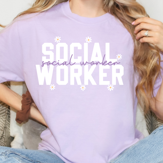 Social Worker (Purple/White) Full Color DTF Transfer