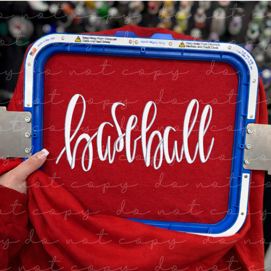 Baseball (Script Hand Lettered) Embroidered Sweatshirt/T-Shirt