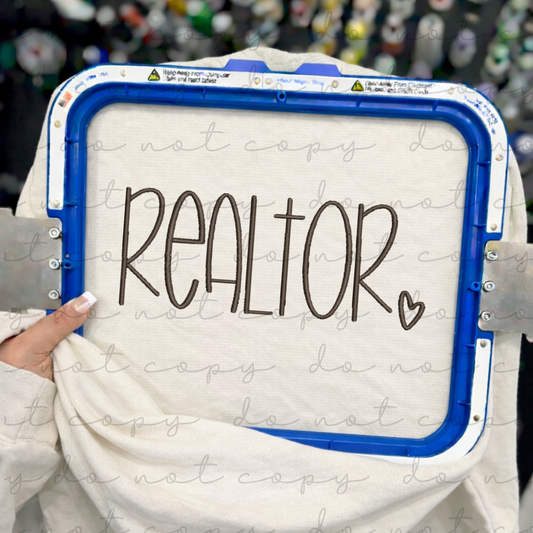 Realtor (Hand Lettered) Embroidered Sweatshirt/T-Shirt